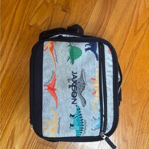 Pottery Barn Kids Gray Dinosaur Print Bag